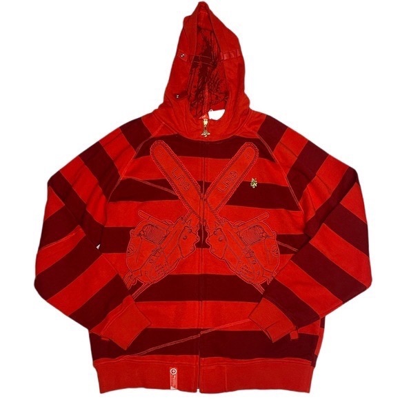 LRG Friday The 47TH Jason NWT red striped zip up hoodie